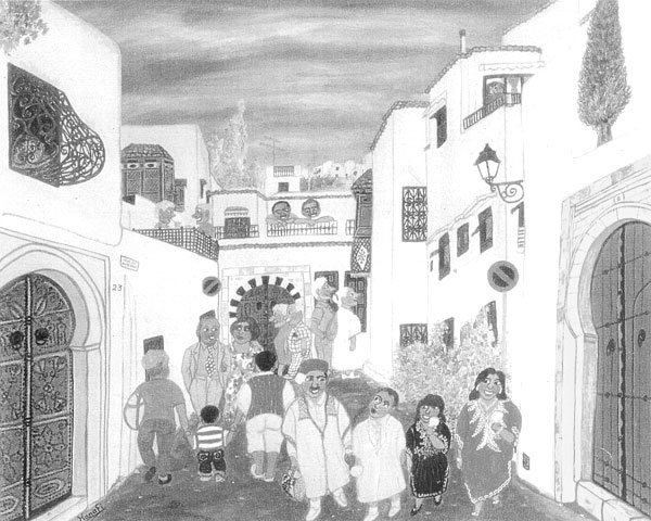 Sidi Bou Saïd, Tunisie, oeuvre de Hanafi