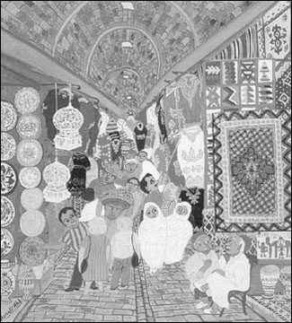 Souk de Tunis, oeuvre de Hanafi