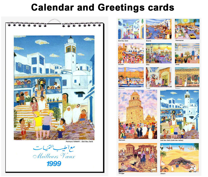Calendar Tunisia and Greetings cards