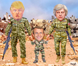 Donald Trump, Emmanuel Macron et Theresa May